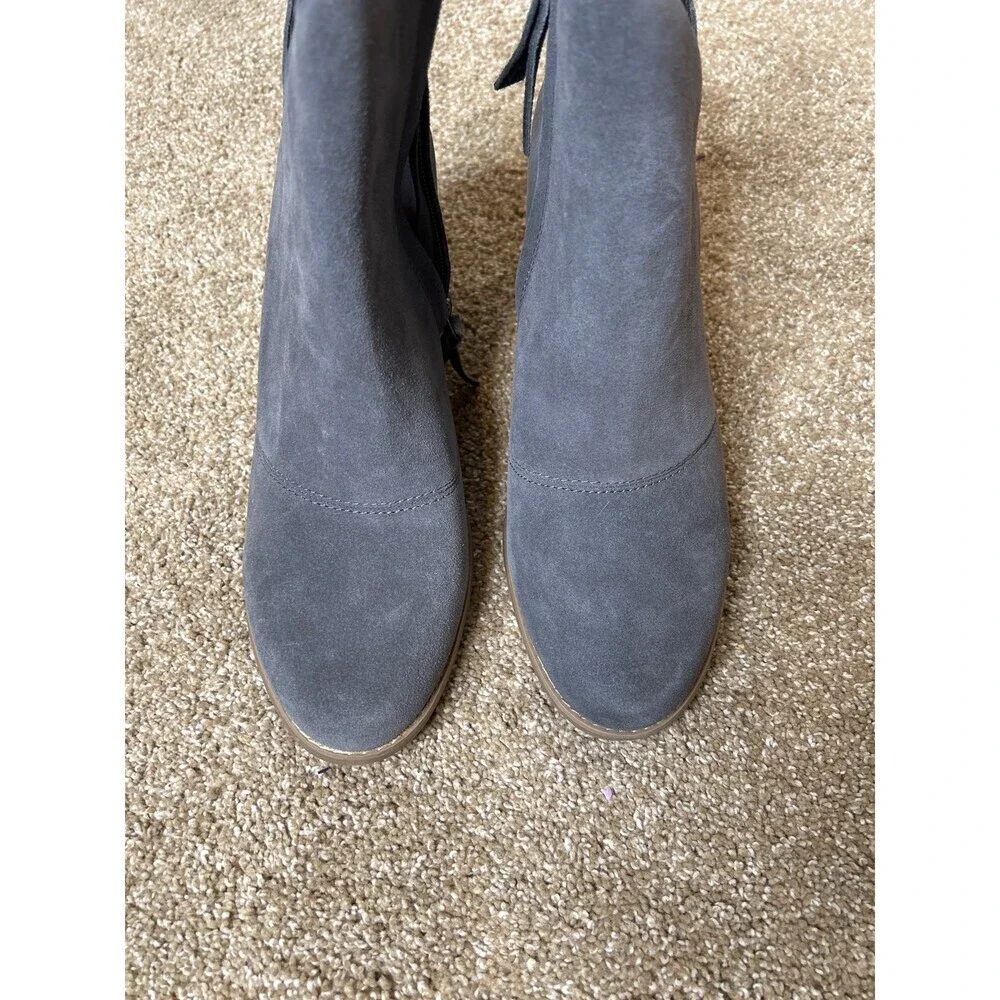 Toms SUTTON WEDGE BOOTIE IN DARK GREY stacked wedge heel NEW SZ 12ankle boots